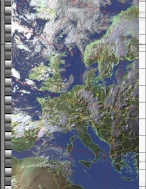 NOAA 15 northbound 55W at 20 Jun 2019 17:43:06 GMT on 137.62MHz, HVCT enhancement, Normal projection, Channel A: 2 (near infrared), Channel B: 4 (thermal infrared)