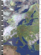 NOAA 19 northbound 67W at 24 Jun 2019 15:30:31 GMT on 137.10MHz, HVCT enhancement, Normal projection, Channel A: 2 (near infrared), Channel B: 4 (thermal infrared)